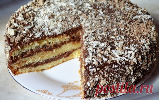 Бисквитный торт с заварным шоколадным кремом | ГОТОВИМ ВКУСНО И ПО-ДОМАШНЕМУ