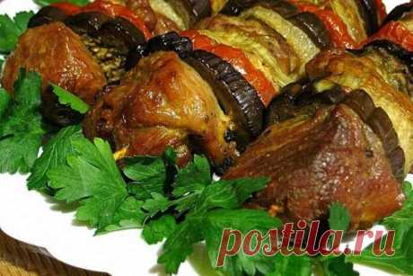 Шашлык с баклажанами — Домашняя кулинария