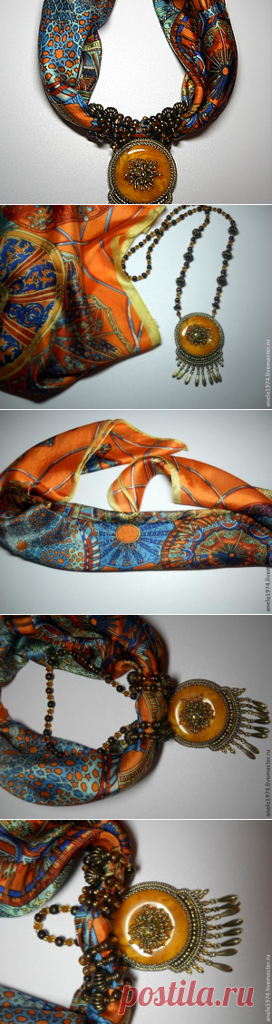 Украшение из шелкового платка за 30 минут - Ярмарка Мастеров - ручная работа, handmade