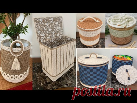 5 DIY Rope Storage Basket/ Rope Basket Diy/ Rope Crafts/ أعمال يدويه من الحبل / سبت تخزين
