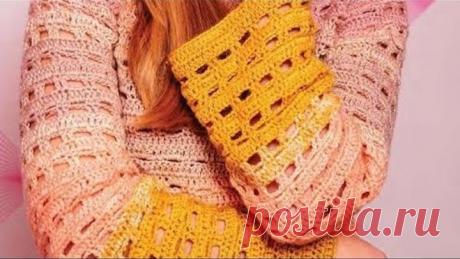 Crochet pattern for sweater - Узор крючком для джемпера
