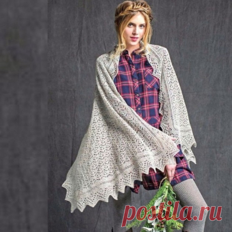 Невесомые ажурные палантины спицами. 5 вариантов с описанием и схемами | Paradosik_Handmade Пульс Mail.ru