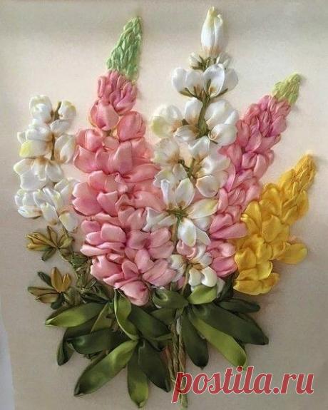 Изумительной красоты вышивка лентами!...