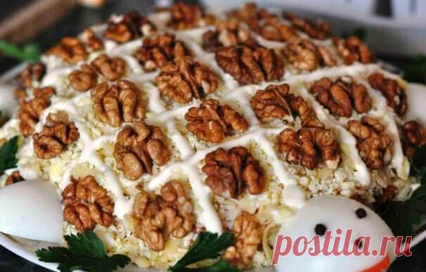 Салат Черепаха с грибами