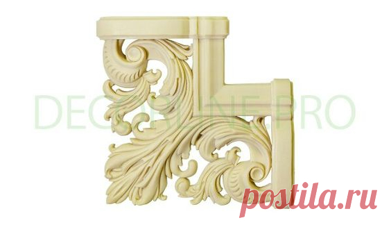 Угловые элементы декора из полимера, полиуретана PU-09 Размер/Size: 210х210х31. Резной декор из древесной пасты, древесной пульпы, полимера, полиуретана, ППУ, МДФ, прессованный декор, декор из массива, декор из дерева