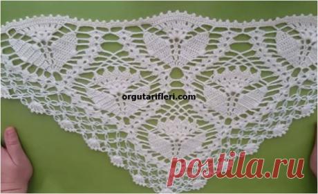 LALE MODELLİ TIĞ İŞİ ÜÇGEN ŞAL ÇALIŞMASI İLE YAPILIŞ ANLATIMI | Örgü Tarifleri