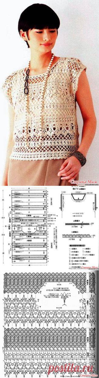 Изысканная ажурная безрукавка на лето. Крючок.: Дневник группы "ВЯЗАНАЯ МОДА+ ДЛЯ НЕМОДЕЛЬНЫХ ДАМ" - Страна Мам