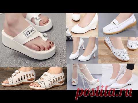 NEW DESIGNS OF WHITE SANDALS SHOES FLAT & LOAFERS|| WHITE SANDALS/SLIPPERS/SHOES FOR WOMEN||#SBLEO