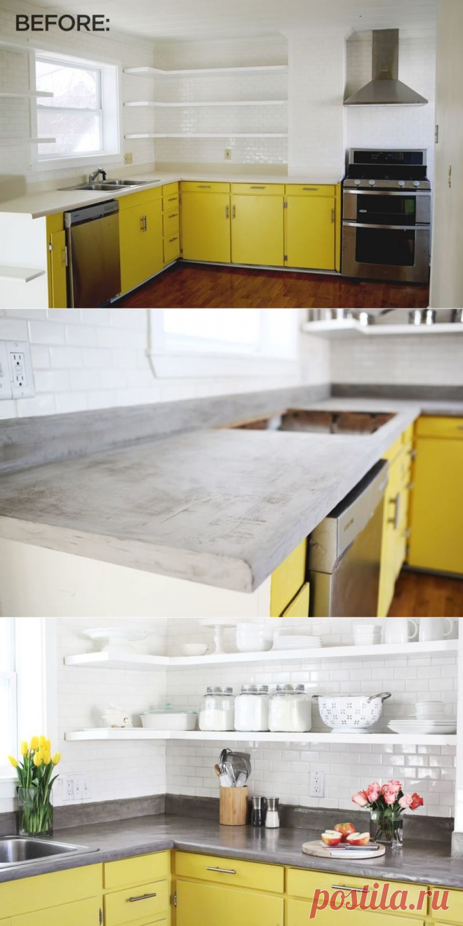 She Hated Her Laminate Counters, But Had Less Than $100 To Spend. So Spread THIS All Over Them...