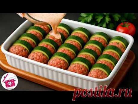 ЛУЧШЕ чем котлеты! Кабачки с фаршем в духовке — просто и очень вкусно! Готовлю их всю неделю!