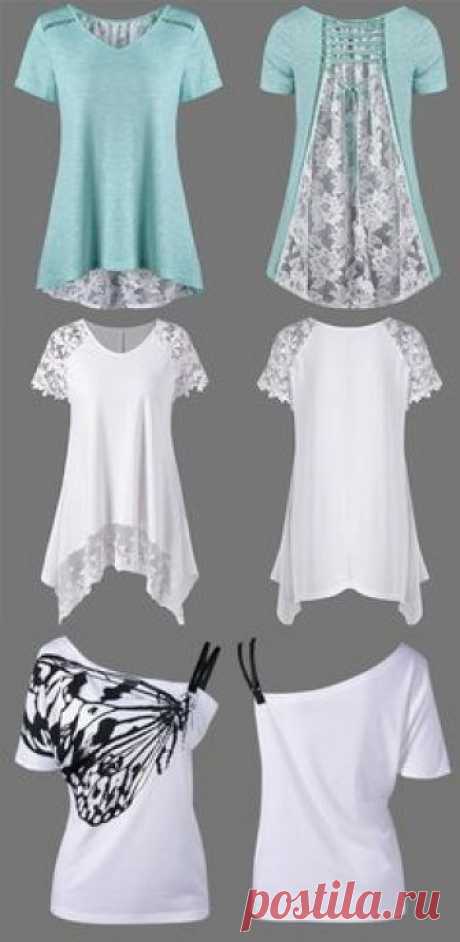 Floral High Low Hem Lace Up T-Shirt
