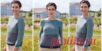 Джемпер из льна Umnia Джемпер вязаный из льна с хлопком спицами узором со снятыми петлями. Джемпер вяжется спицами узором со снятыми петлями, который имеет необычную текстуру тканного полотна, подчеркивающего прелесть льняной пряжи.