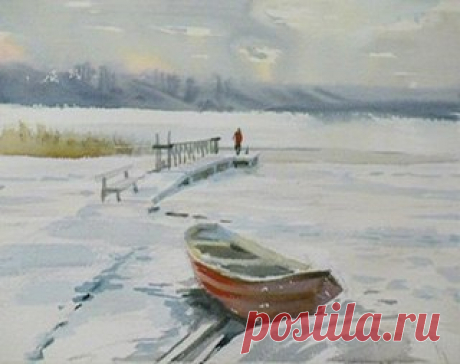 Пейзаж акварелью. 
Автор: Константин Стерхов.