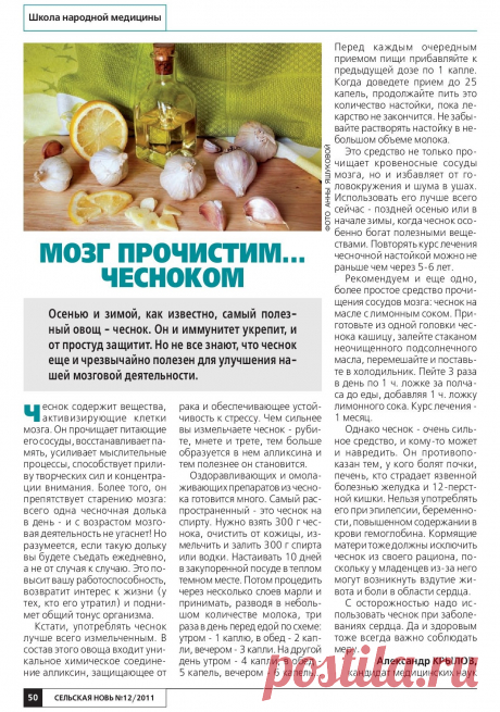 Мозг прочистим... чесноком