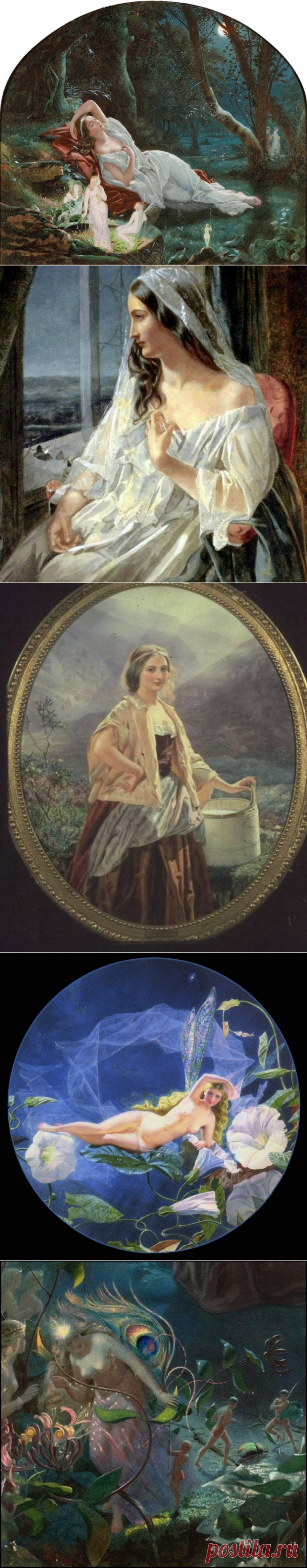 Британский художник Джон Симмонс (1823-1876) "Сон в летнюю ночь"