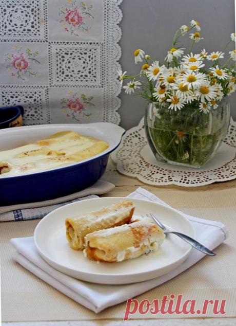 Блины с творогом и маком в сметанной заливке.. Рецепт c фото от aurica 04 августа 2014, 23:00, мы подскажем, как приготовить!