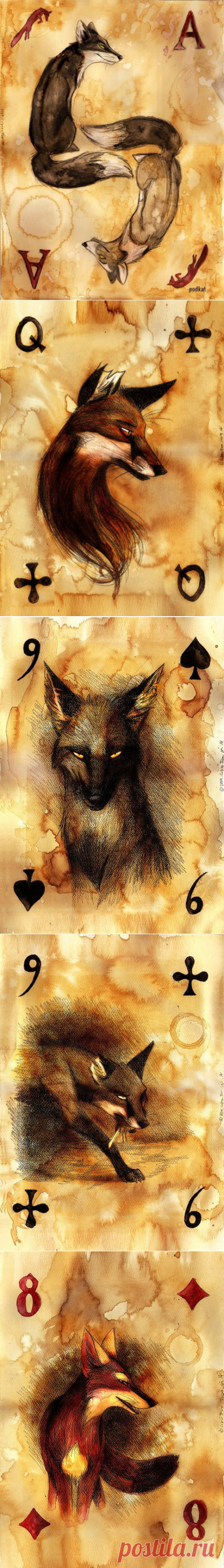 Карты с лисами Raven S. Fox.
