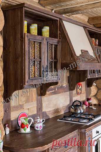 Кухня под старину из массива дерева – купить кухню в Москве