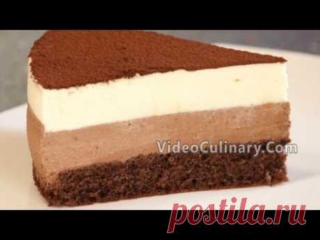 Chocolate Mousse Cake Recipe - White &amp; Dark - Video Culinary