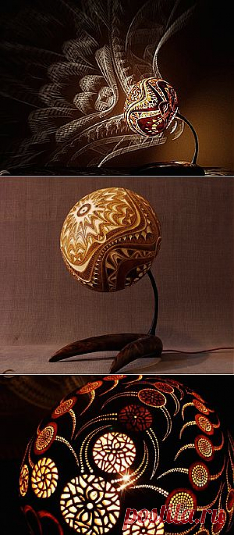 Удивительные лампы из тыквы - Ярмарка Мастеров - ручная работа, handmade