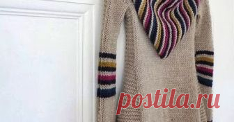 Sweter na drutach - inspiracja Sweter z kapturem i jak wszyć zamek - film diy