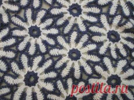 Цветочный мотив Floral motif Crochet - YouTube