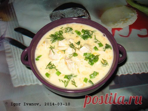 Сырный суп с курицей