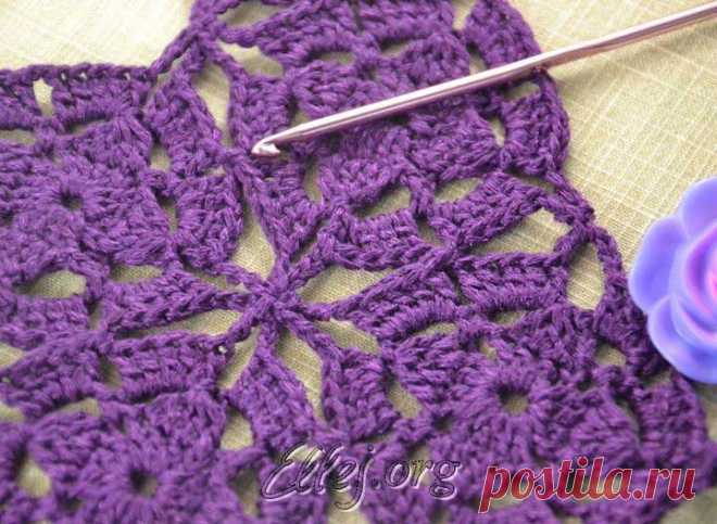 Мотивы для платья Джованы Диас. Безотрывное вязание. | Crochet by Ellej | Вязание крючком от Елены Кожухарь