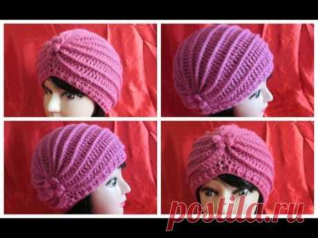 Beretă sau turban, crosetate  Model extrem de ușor și rapid - pas cu pas