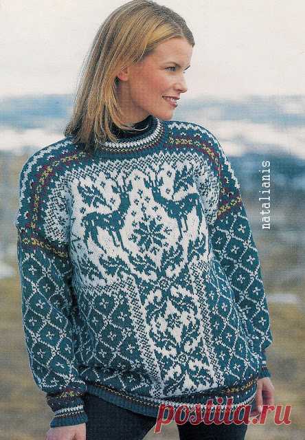 Пуловер спицами