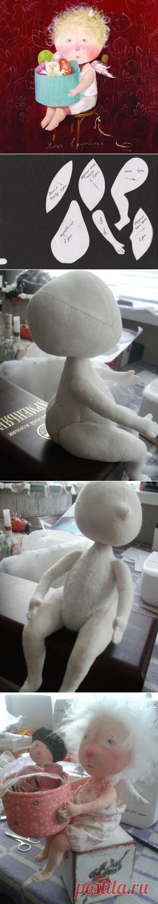 Делюсь выкройкой- Ангел с коробкой.