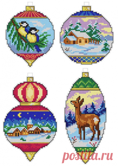 Christmas Balls DIY punto de cruz contado en el lienzo de - Etsy España