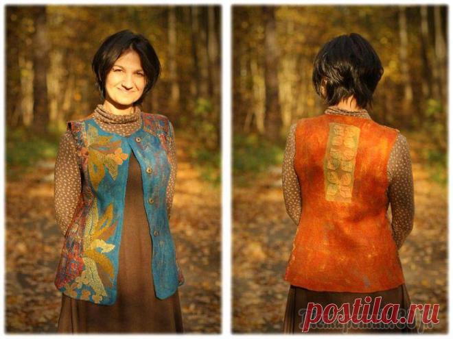 Цельноваляный жилет «Золотая осень»