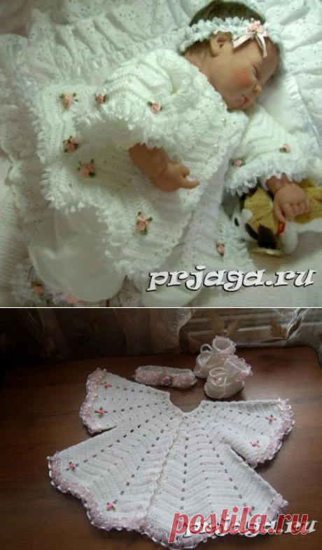 Жакет крючком для малютки
