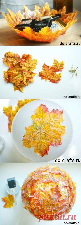 Тарелка из листьев своими руками | Самоделкино