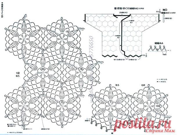. Летний белый костюм ажурными мотивами. - Все в ажуре... (вязание крючком) - Страна Мам