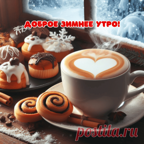 Доброе зимнее утро. Пусть оно начнётся с чего-то приятного и радостного. Желаю бодрости, энергии и воодушевления. открытки с добрым зимнем утром