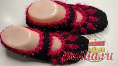 YENİ MODEL / YAPRAK DESENLİ İKİ ŞİŞLE ÖRÜLEN KOLAY PATİK / YAPIMI !!!