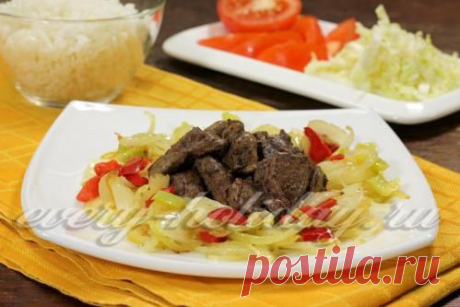 Куриная печень жареная с луком, рецепт