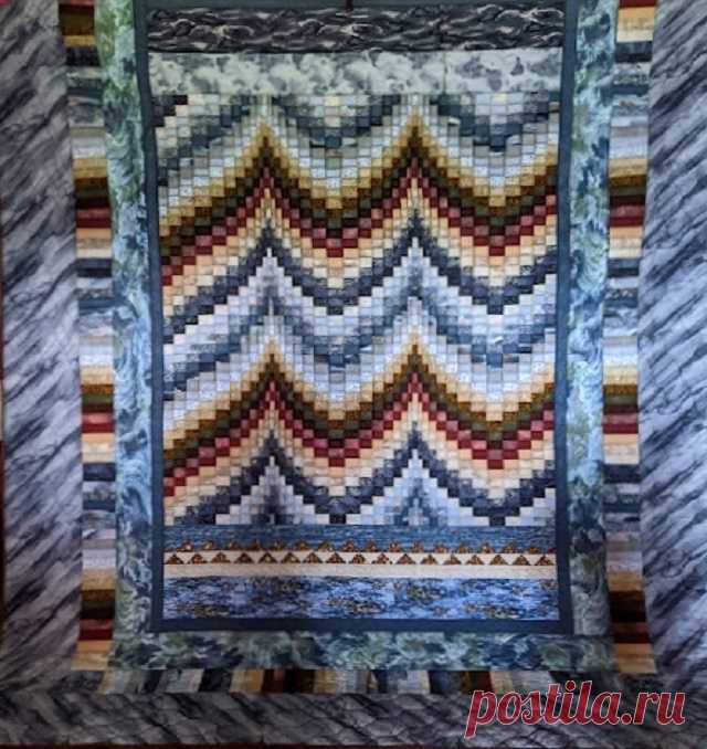 Seascape Bargello Quilt | Hannah's Quilts Bright and cheerful, this vibrant quilt is sure to brighten your bedroom! A beautiful version of the Bargello pattern that makes you feel like you’re at the seashore! Sky, waves, ocean, sand, it'