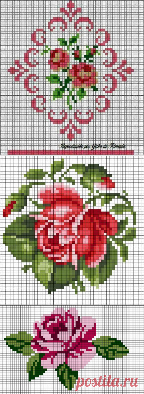 Розы. вышивка. схемы.  — Сделай сам, идеи для творчества - DIY Ideas
