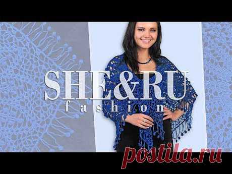 Crochet Lace Shawl Wrap Model 6 Связанный крючком ажурный платок - YouTube