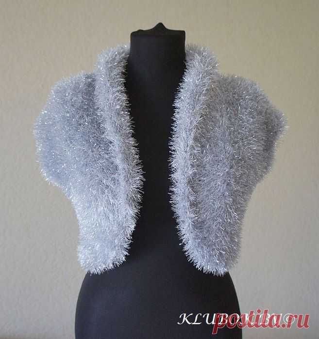 Болеро из травки "Праздничное" связанное спицами