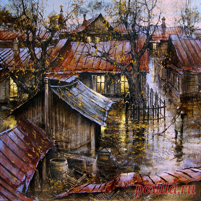 Старые улочки... Художник Вячеслав Анатольевич Курсеев.