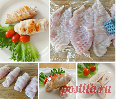 Готовим куриные рулетики с чесноком: легко, быстро и вкусно!
на 100грамм - 110.26 ккалБ/Ж/У - 22.69/1.18/0.59

Ингредиенты:
Куриное филе - 500 г
Чеснок - 10 г
Соль, перец - по вкусу

Приготовление:
Филе вымыть и обсушить. Вдоль каждого филе сделать неглубокий надрез (в месте утолщения филе). Сделать надрезы вправо и влево, не прорезая филе насквозь, и раскрыть как книгу. Отбить кусочки филе между двумя слоями пищевой пленки. Натереть солью и перцем, положить измельченный ч...