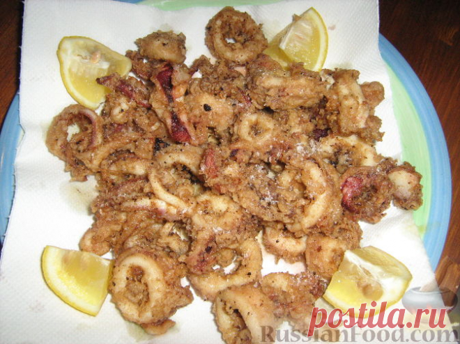 Рецепт: Кольца кальмаров жареные на RussianFood.com