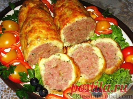 Мясной рулет в сырно-картофельной оболочке | Поваренный сайт