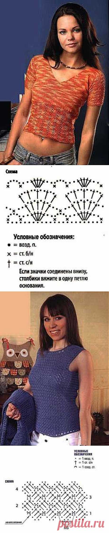 Летние топы крючком (продолжение) / Женская одежда крючком. Схемы. / PassionForum - мастер-классы по рукоделию