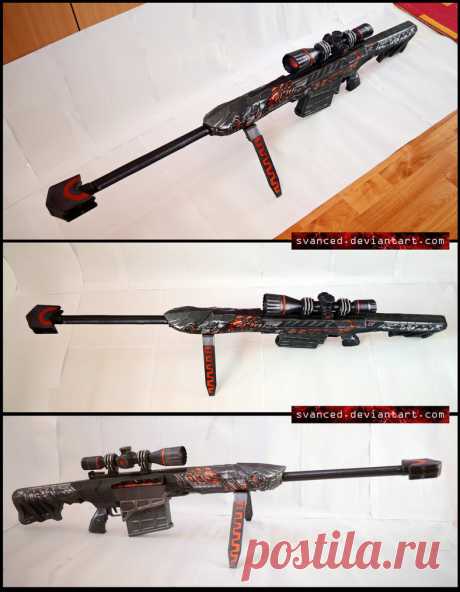 Crossfire Barrett Obsidian Beast VIP Papercraft 3 The VIP Barrett Obsidian Beast weapon from the game Crossfire What can I say,the Barrett is my favorite sniper rifle,but this black and red variant is way too awesome looking,so it was worth the ti...