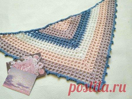 Вяжем легкую ажурную косынку на лето крючком &raquo; «Хомяк55» - всё о вязании спицами и крючком
